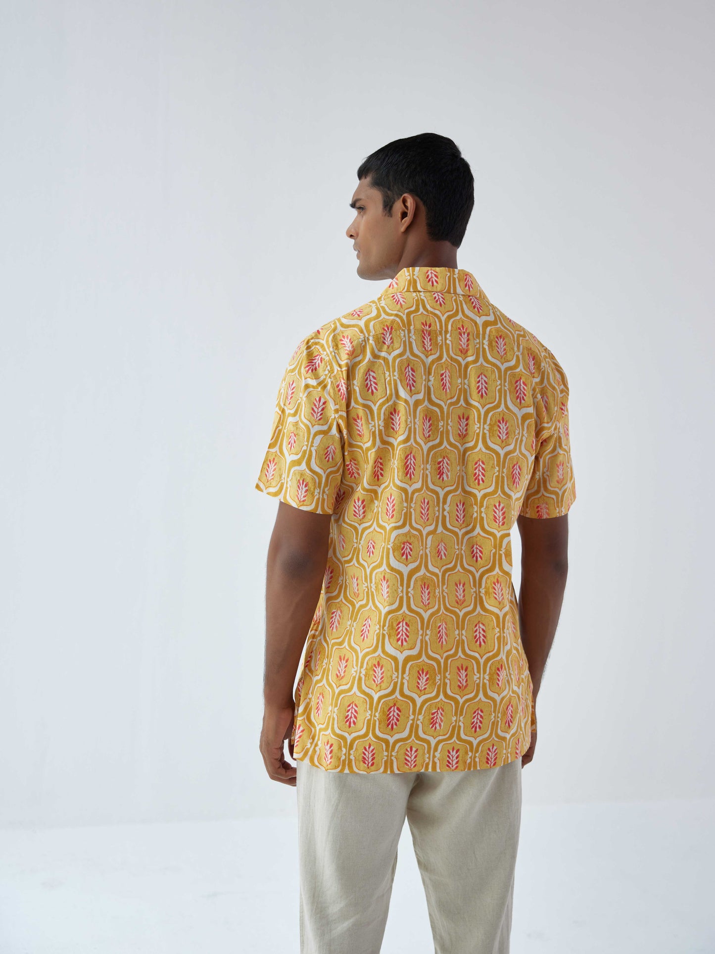 MUSTARD COTTON RESORT SHIRT