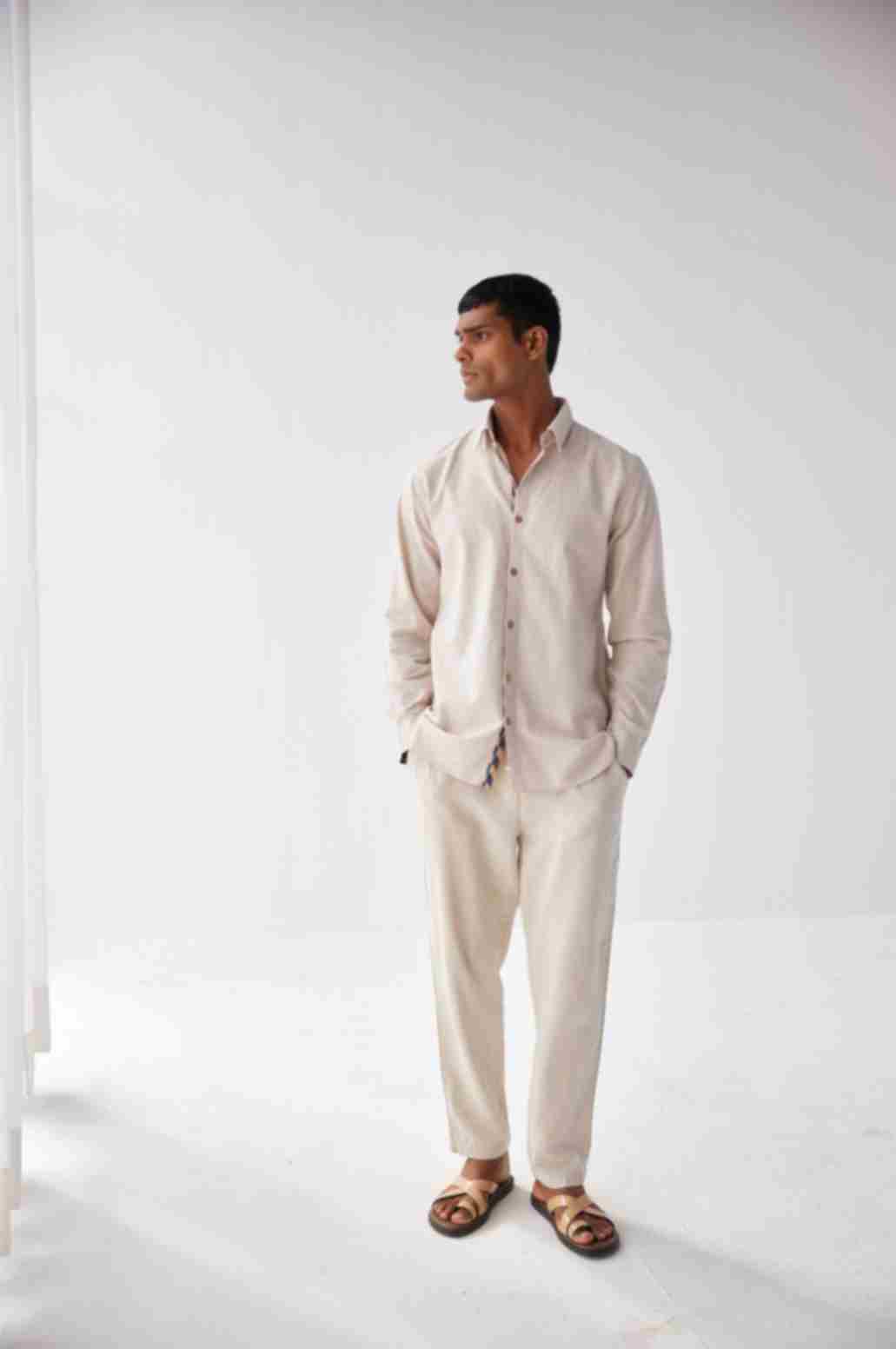 BEIGE LINEN SHIRT