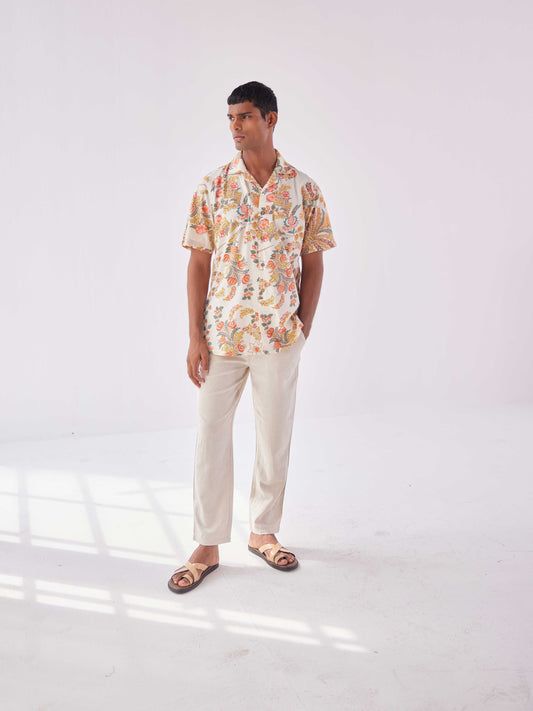 WHITE PAISELY RESORT SHIRT