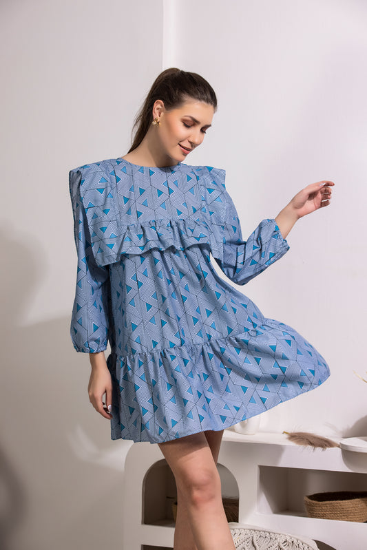 Ocean Mini Ruffle Dress