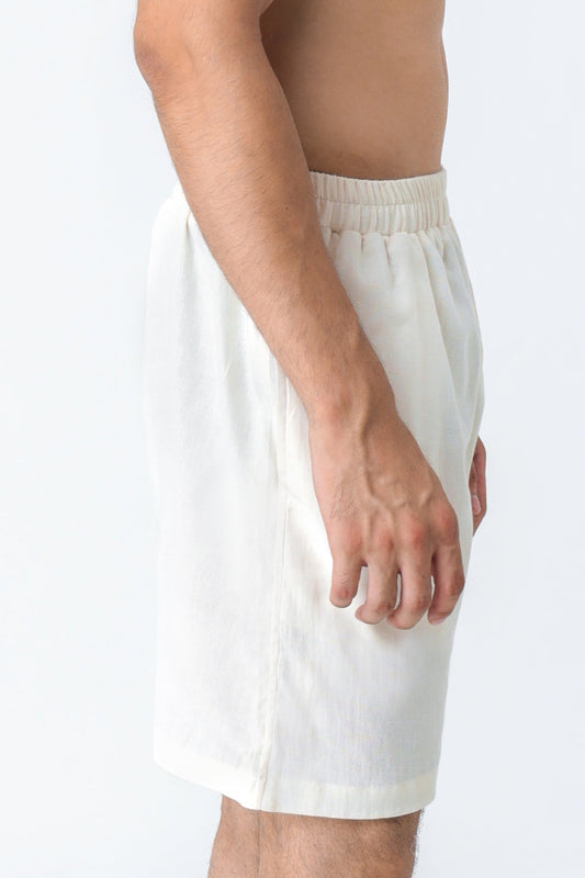 Safed suti boxer shorts
