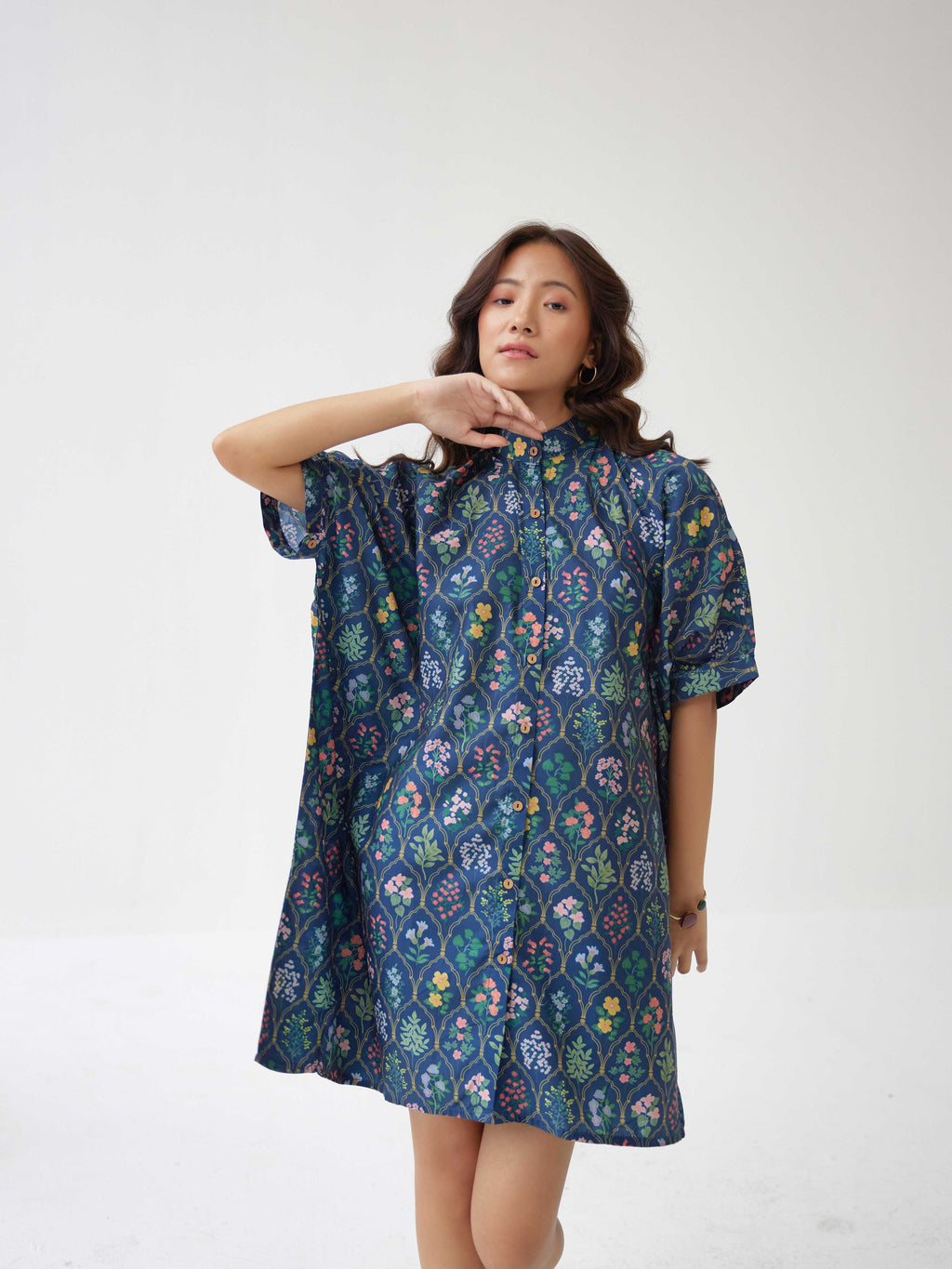 BLUE MUGHAL KAFTAN DRESS