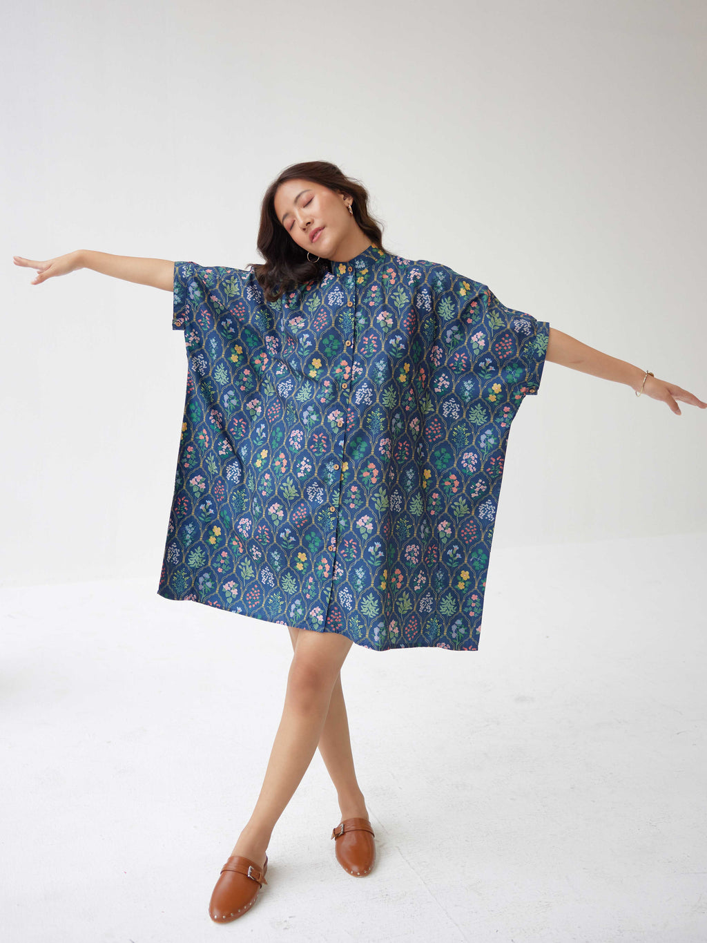BLUE MUGHAL KAFTAN DRESS