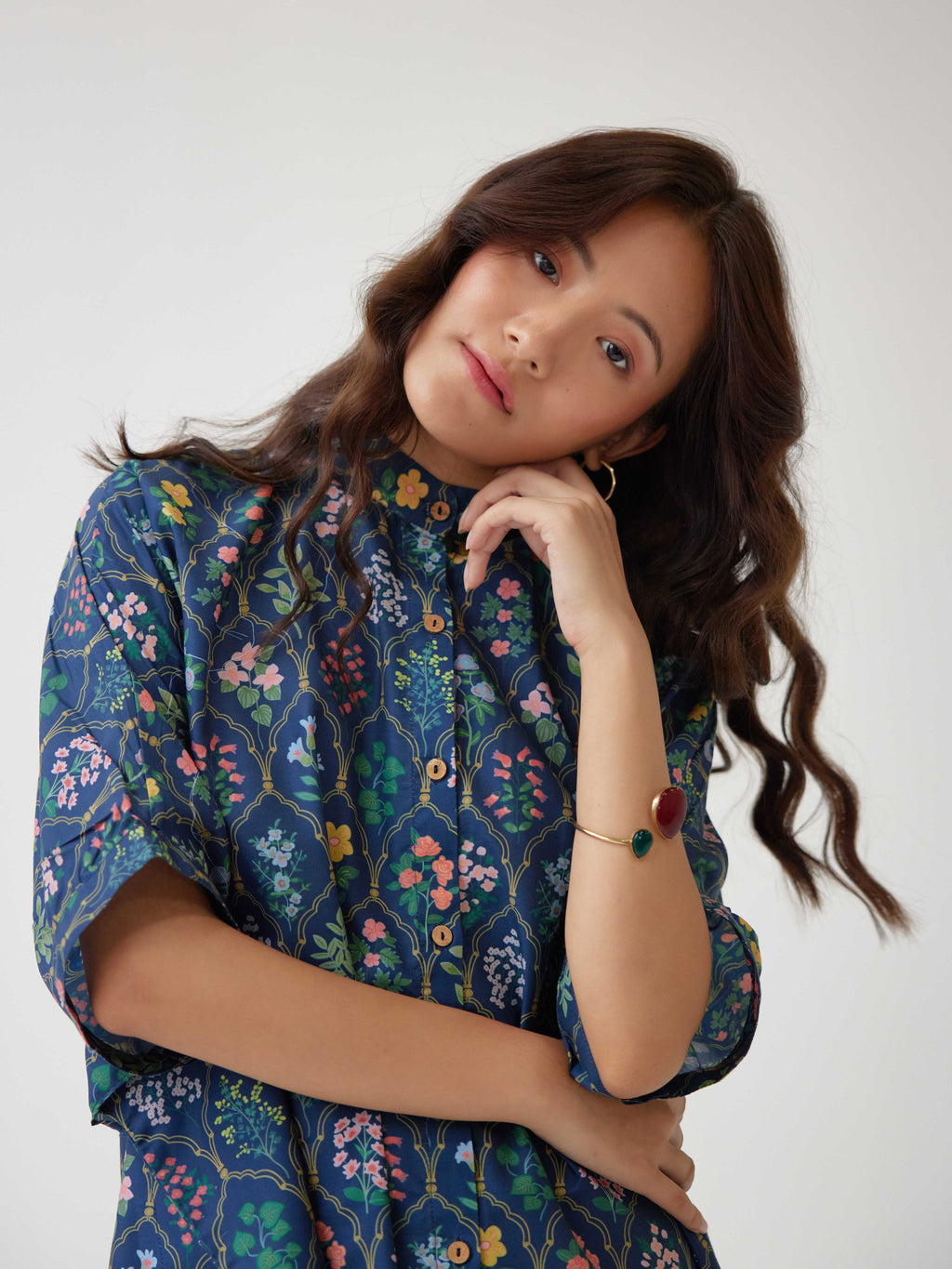 BLUE MUGHAL KAFTAN DRESS