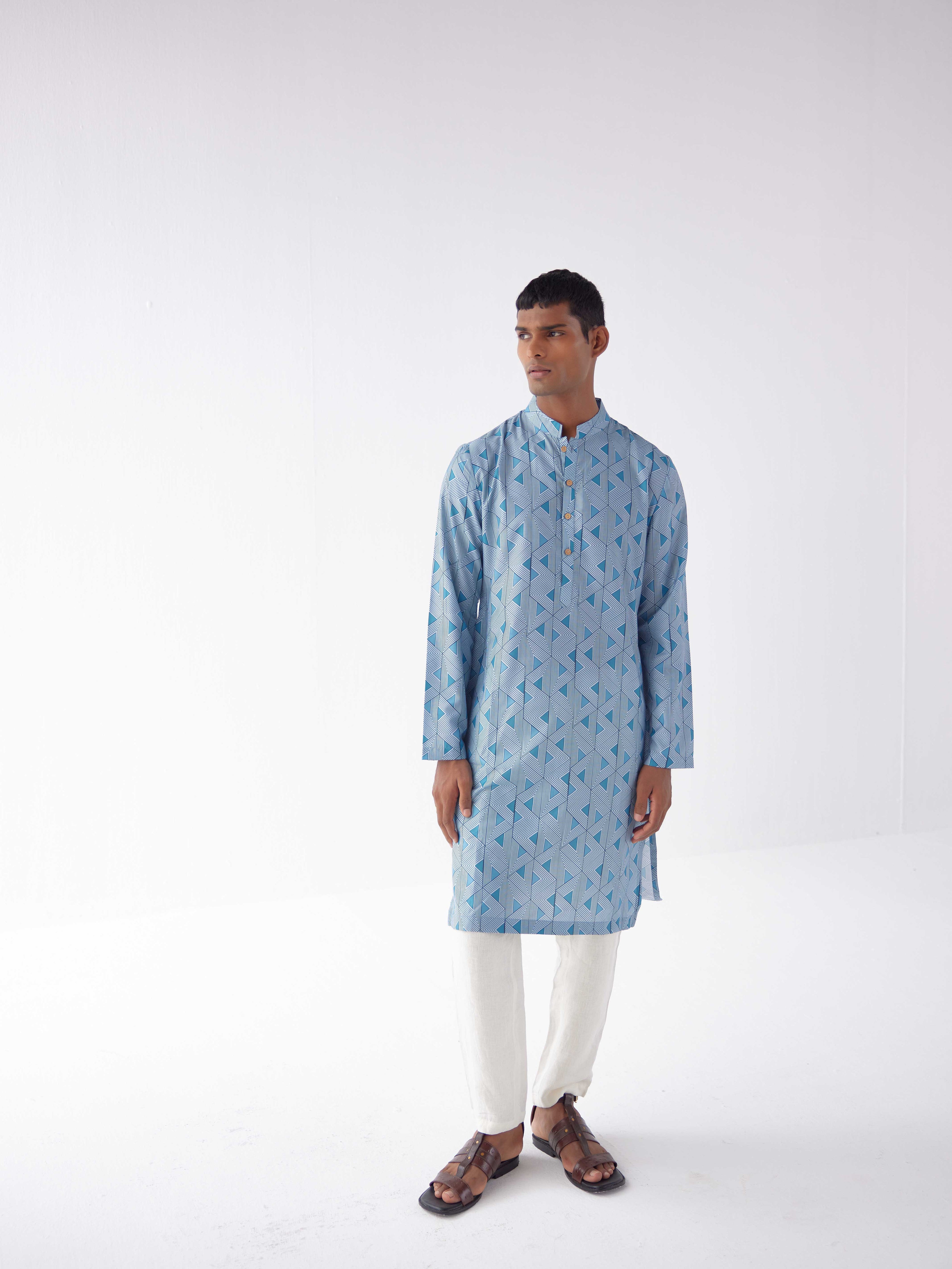 BLUE AZTEC KURTA