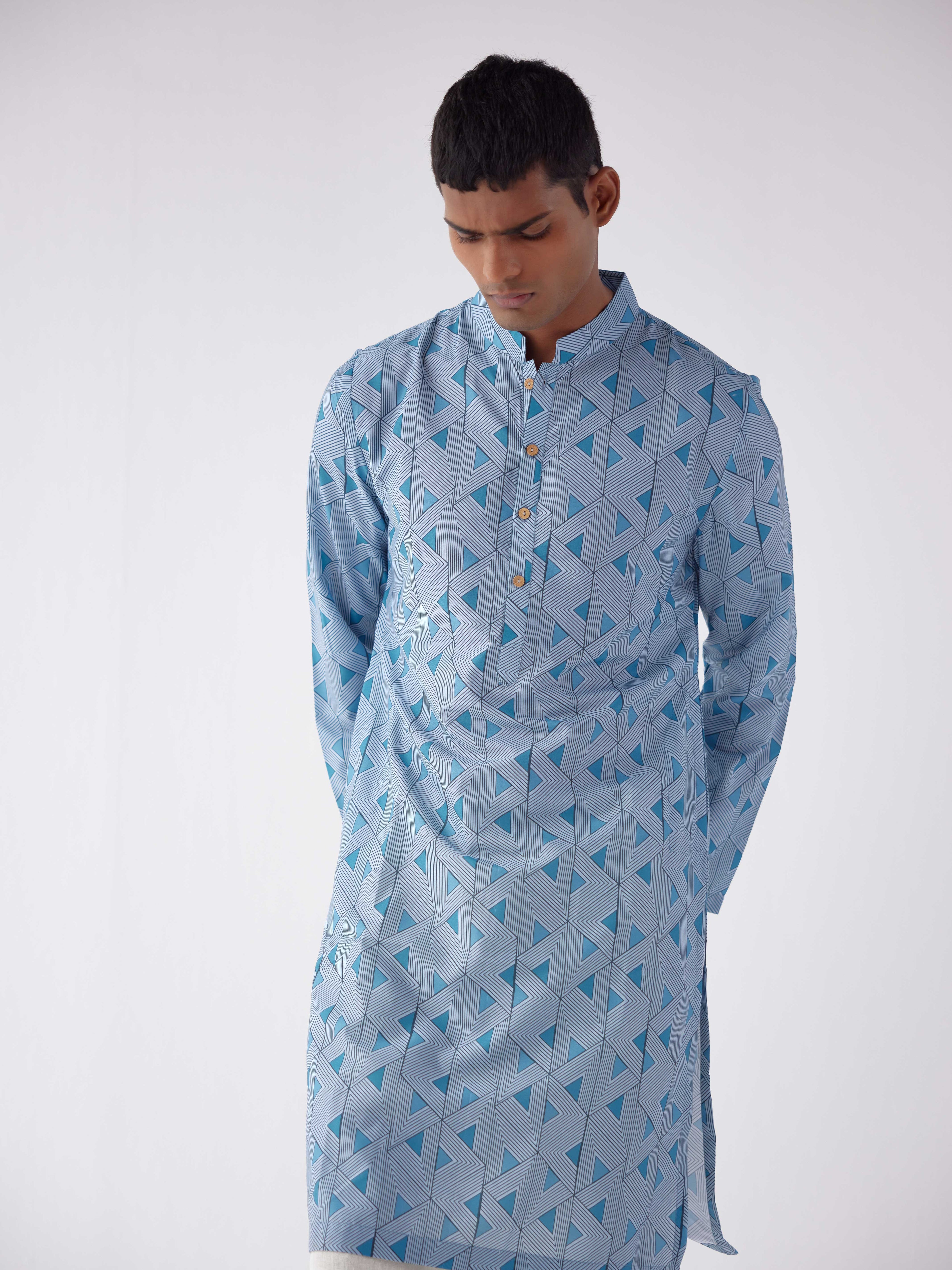 BLUE AZTEC KURTA
