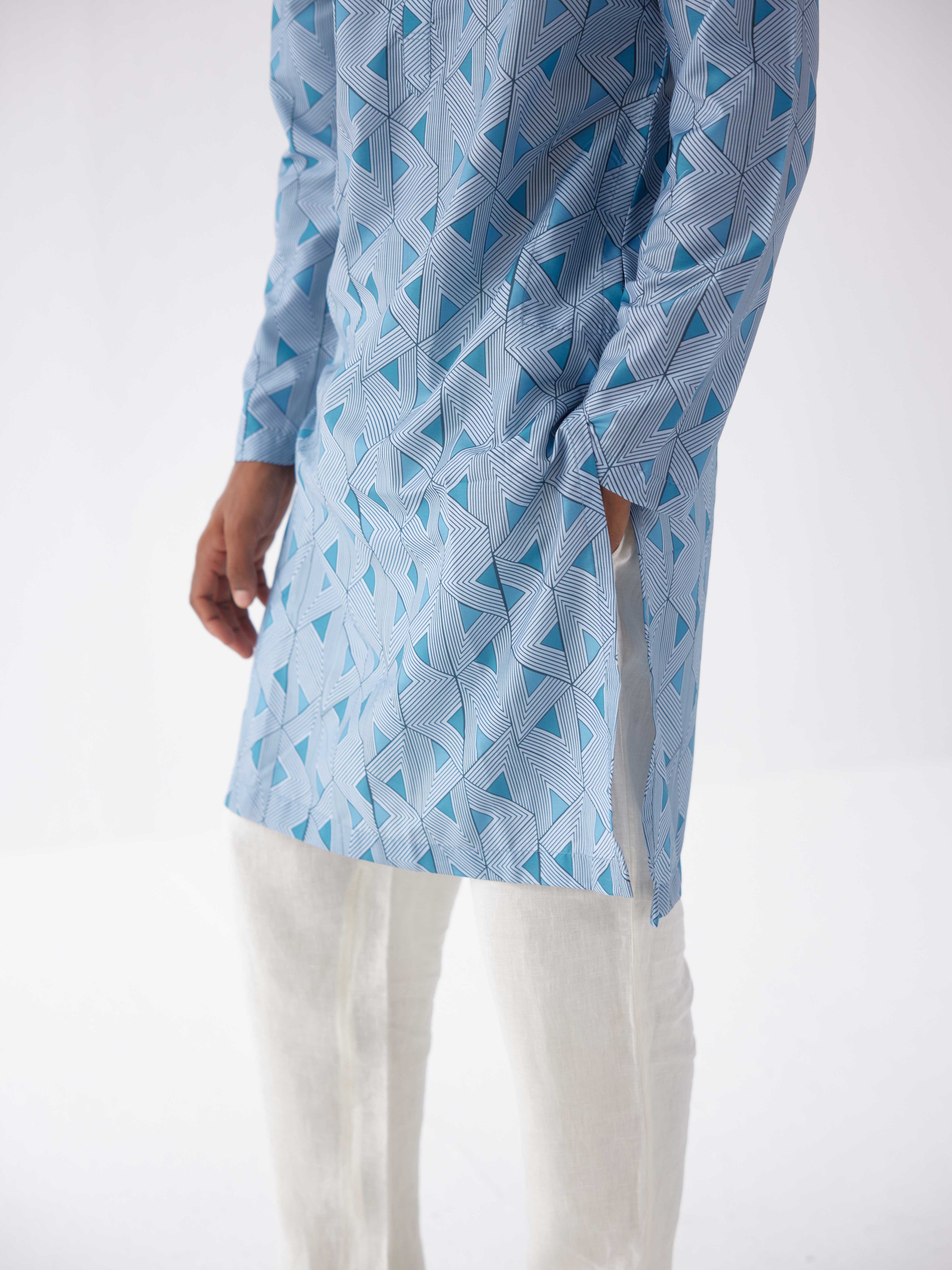 BLUE AZTEC KURTA