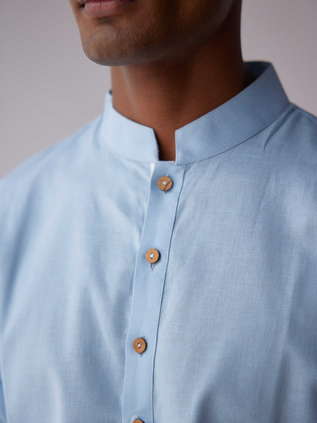 BLUE LINEN KURTA SHIRT
