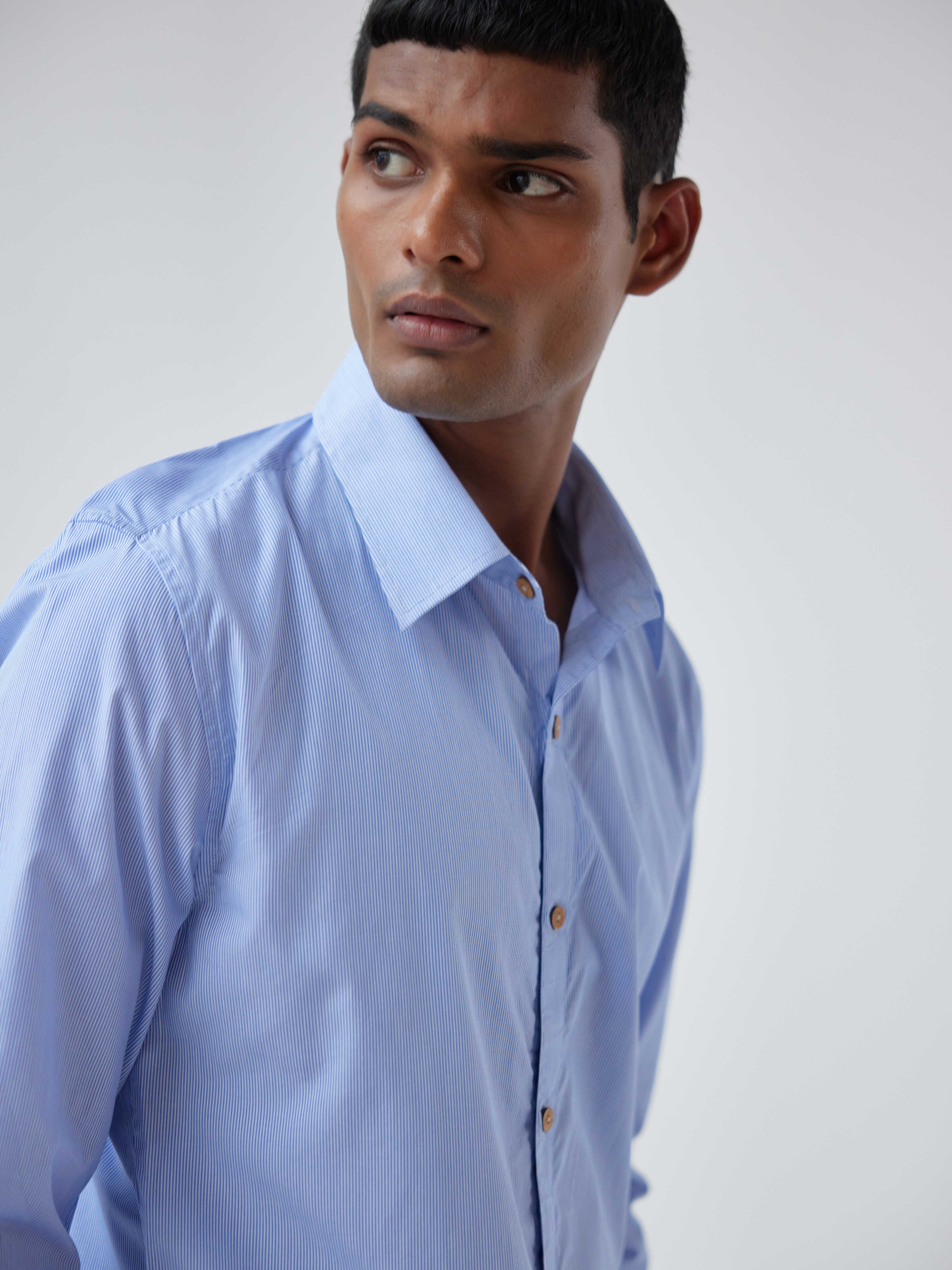 BLUE STRIPE RESORT FULL SLEEVES SHIRT
