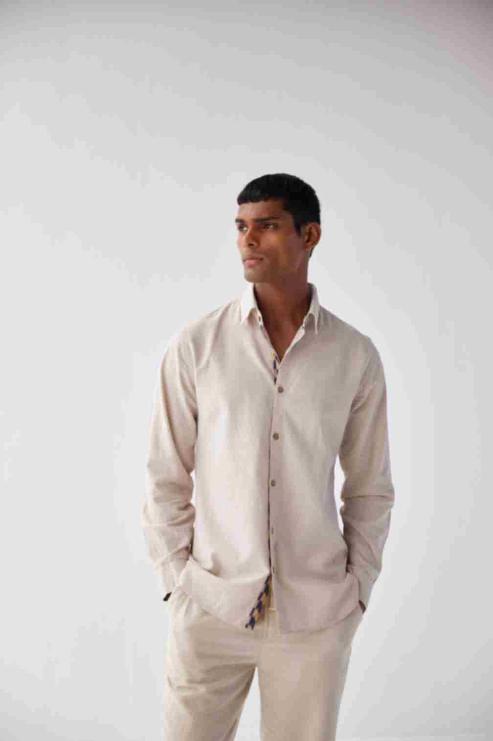 BEIGE LINEN SHIRT