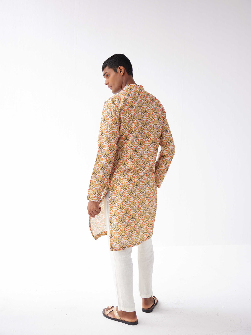 YELLOW MUGHAL FLORAL KURTA