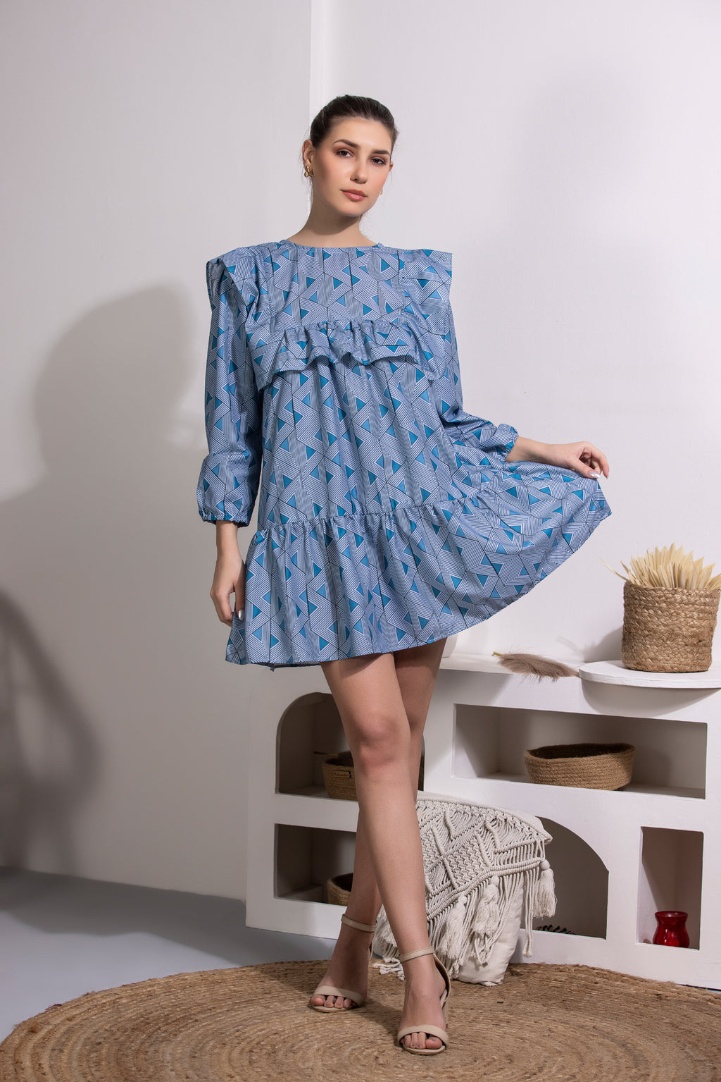 Ocean Mini Ruffle Dress