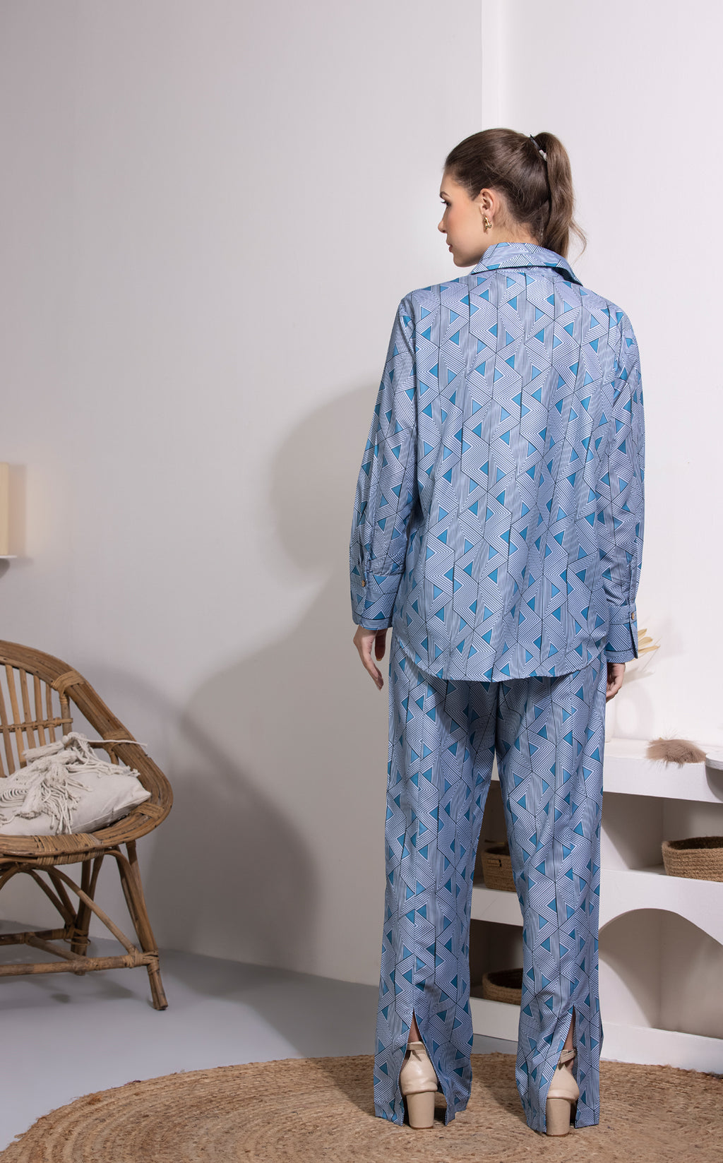 Ocean co-ord set for women side view - Label Kheerganga