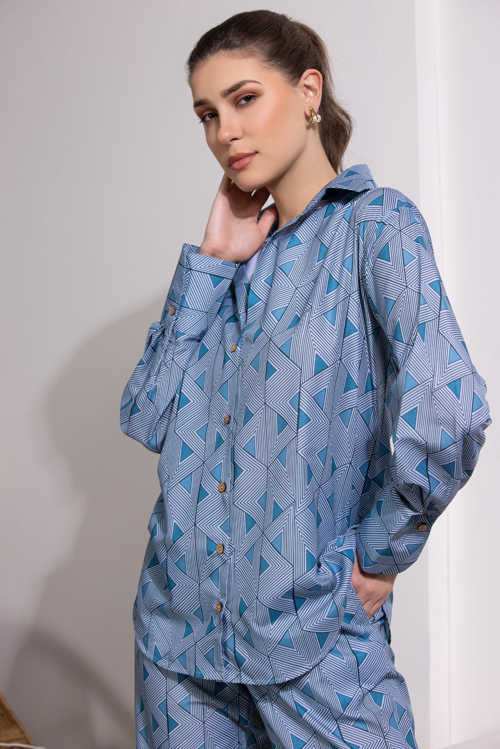 Ocean co-ord set for women back view - Label Kheerganga