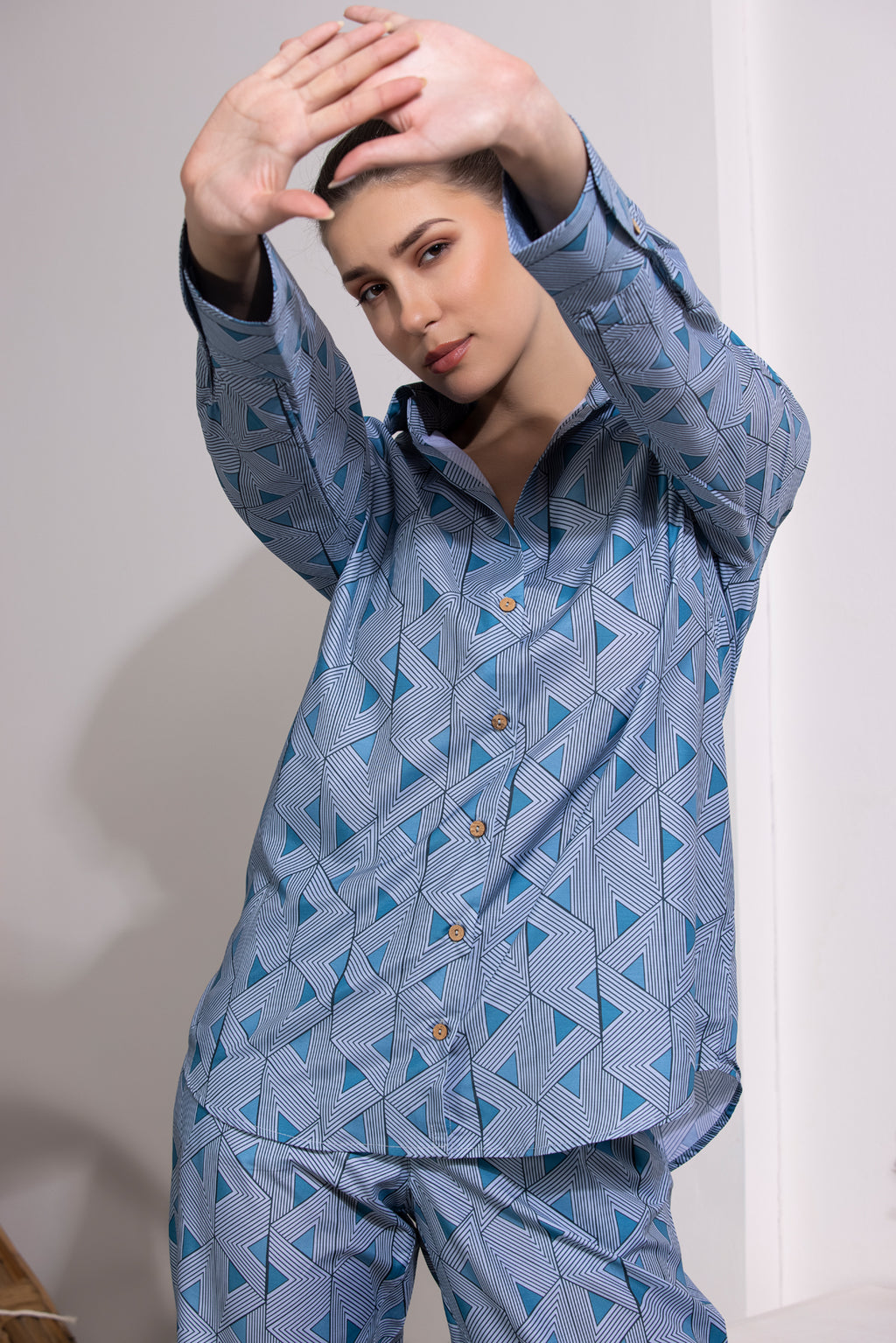 Ocean print co-ord set for women - Label Kheerganga