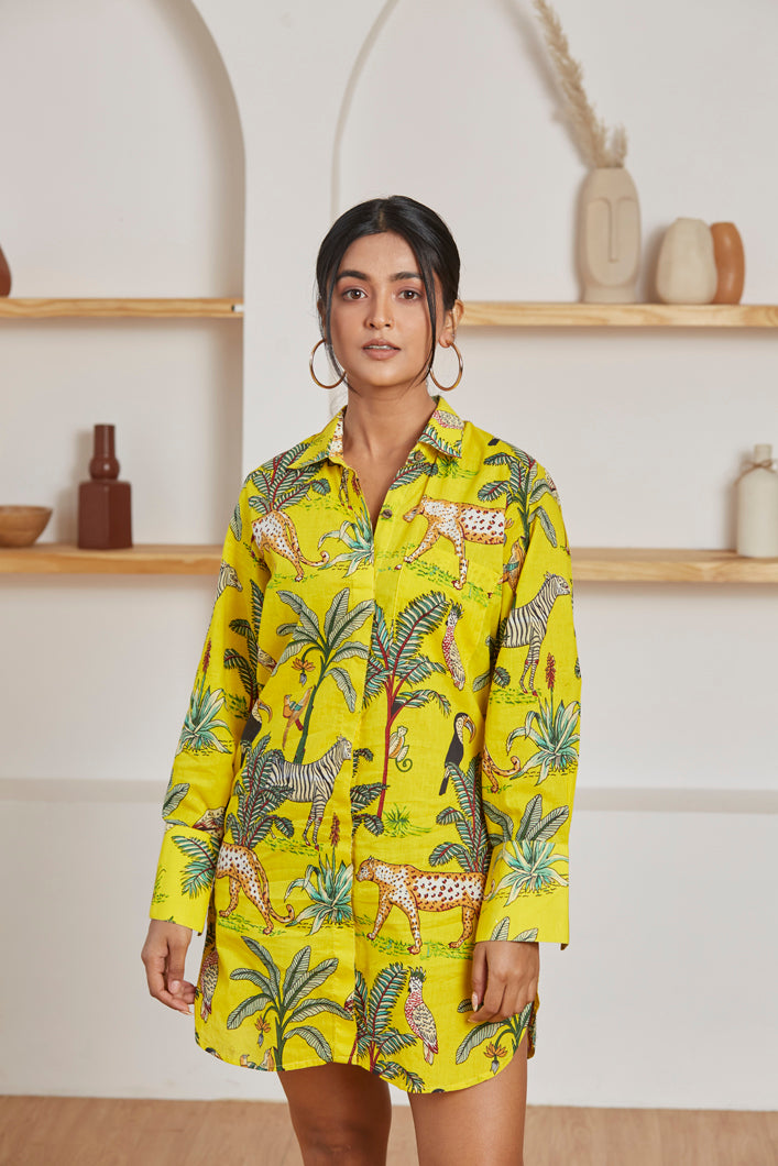 Vanaspati shirt dress for women - Label Kheerganga