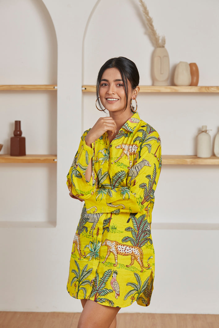 Vanaspati shirt dress for women back view - Label Kheerganga