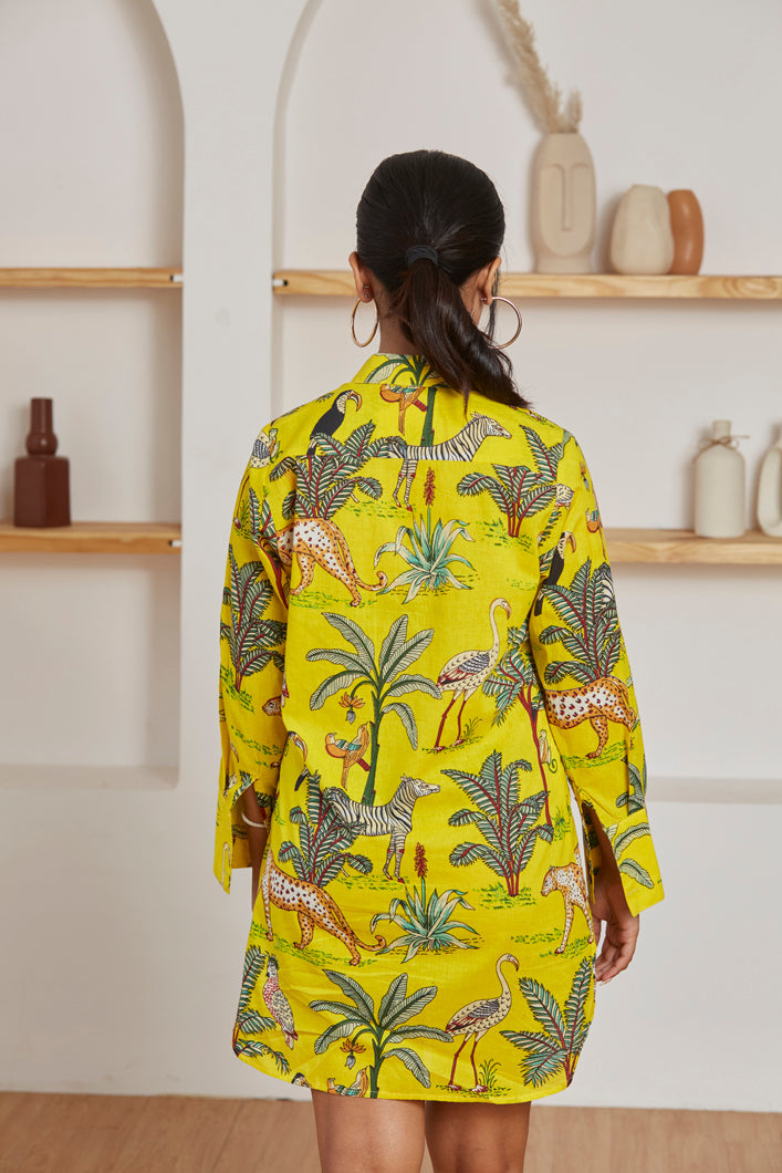 Vanaspati shirt dress for women side view - Label Kheerganga