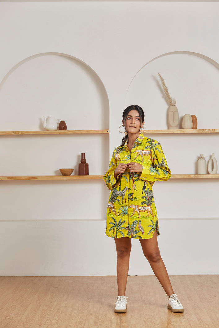 Vanaspati shirt dress for women detail - Label Kheerganga