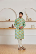 Baagh tiger print kurta for men - Label Kheerganga