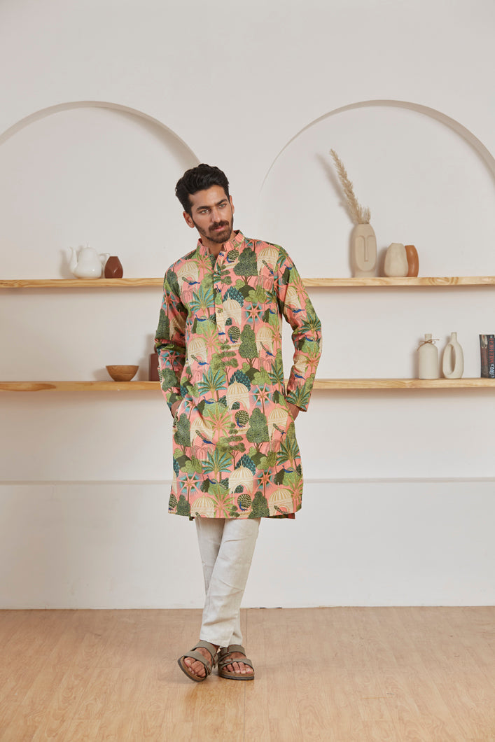 Mughal Garden kurta for men - Label Kheerganga