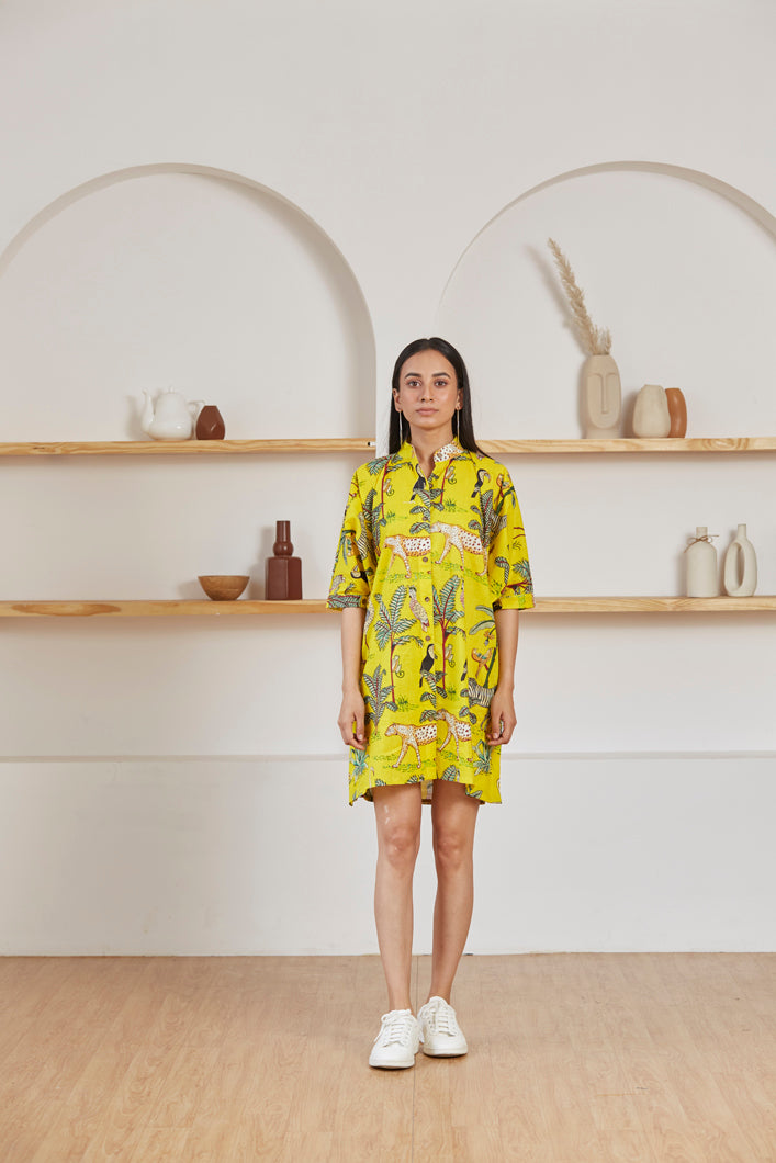Vanaspati kaftan dress for women side view - Label Kheerganga
