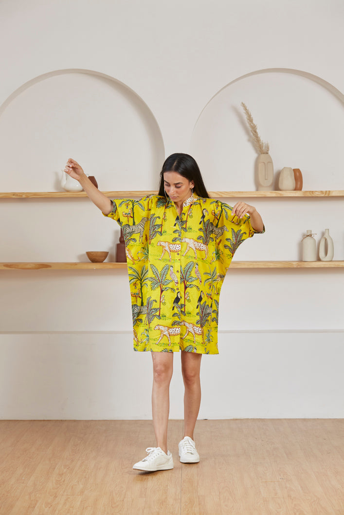 Vanaspati kaftan dress for women full length - Label Kheerganga