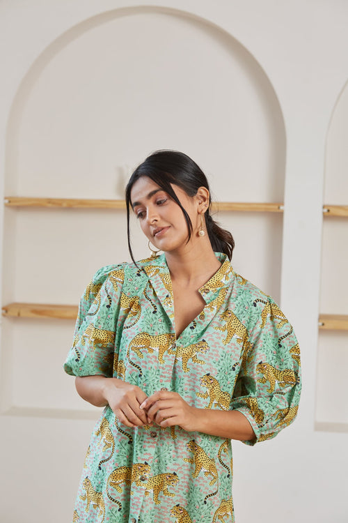 Baagh maxi dress for women back view - Label Kheerganga