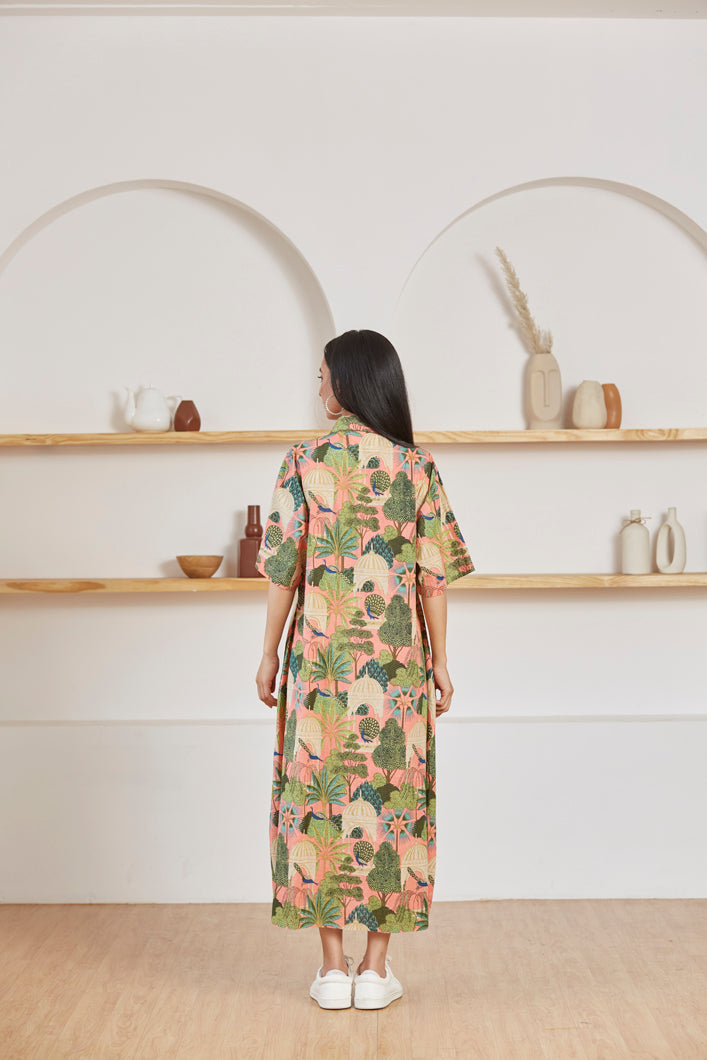 Mughal Garden maxi dress for women detail - Label Kheerganga