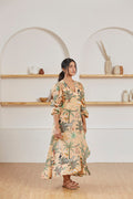 Vanaspati print maxi dress for women - Label Kheerganga