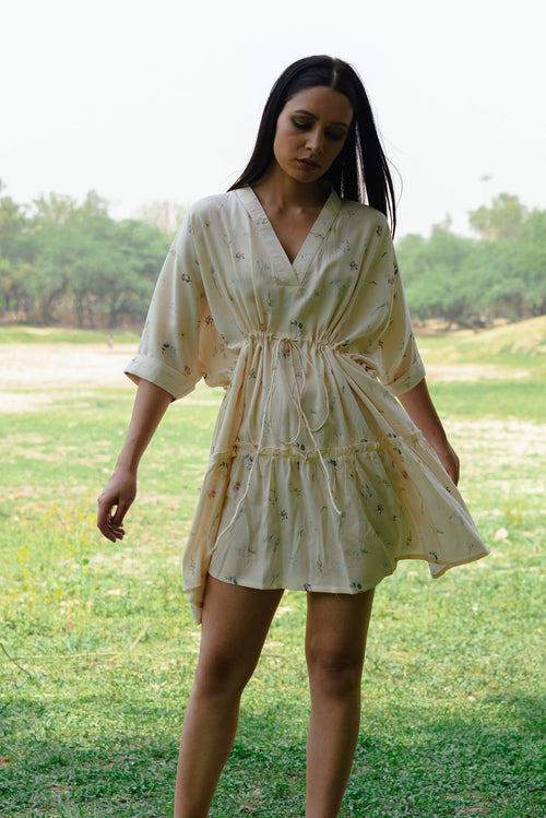 Ava peach mini dress for women - Label Kheerganga