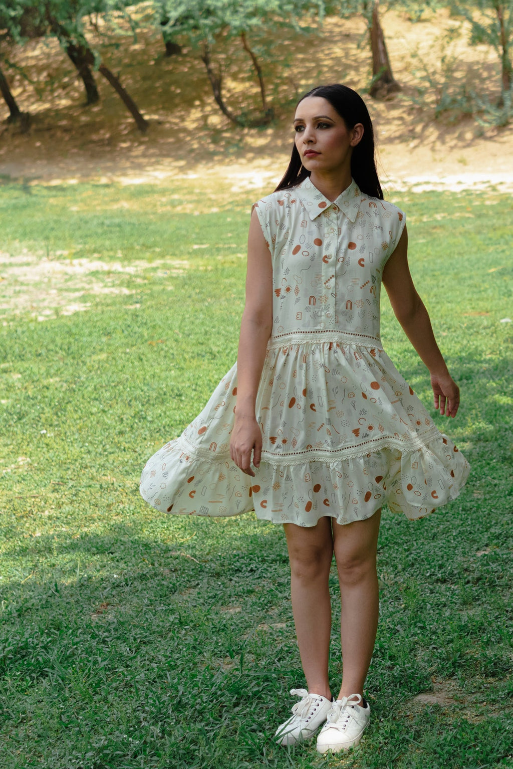 Luna white mini dress for women - Label Kheerganga