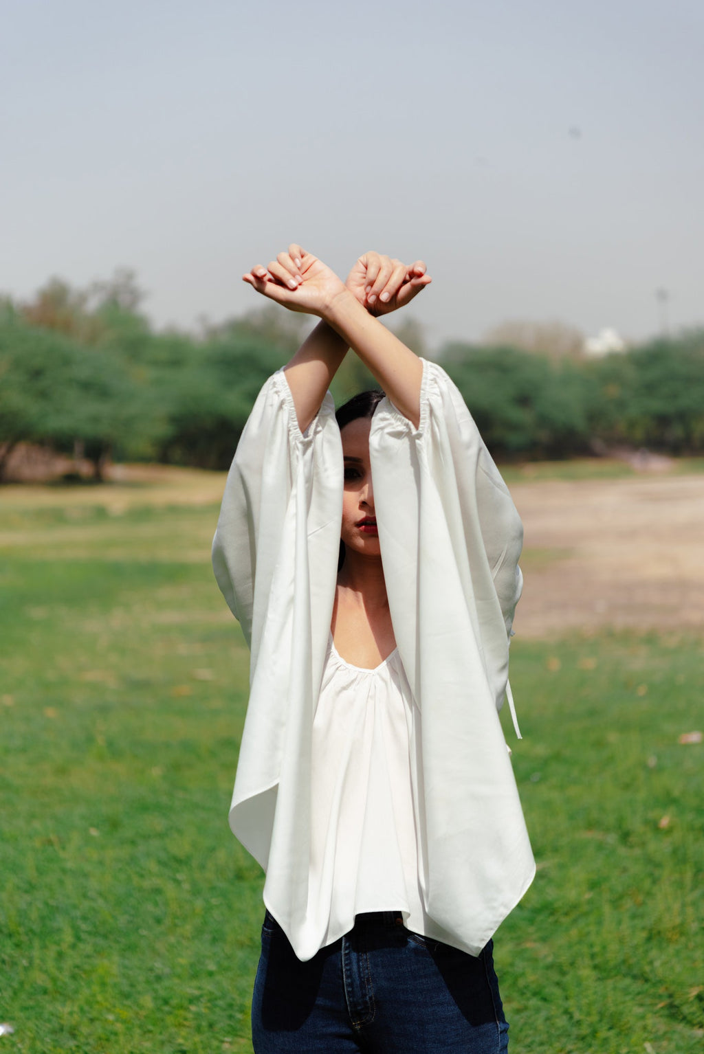 White Bird top for women side view - Label Kheerganga