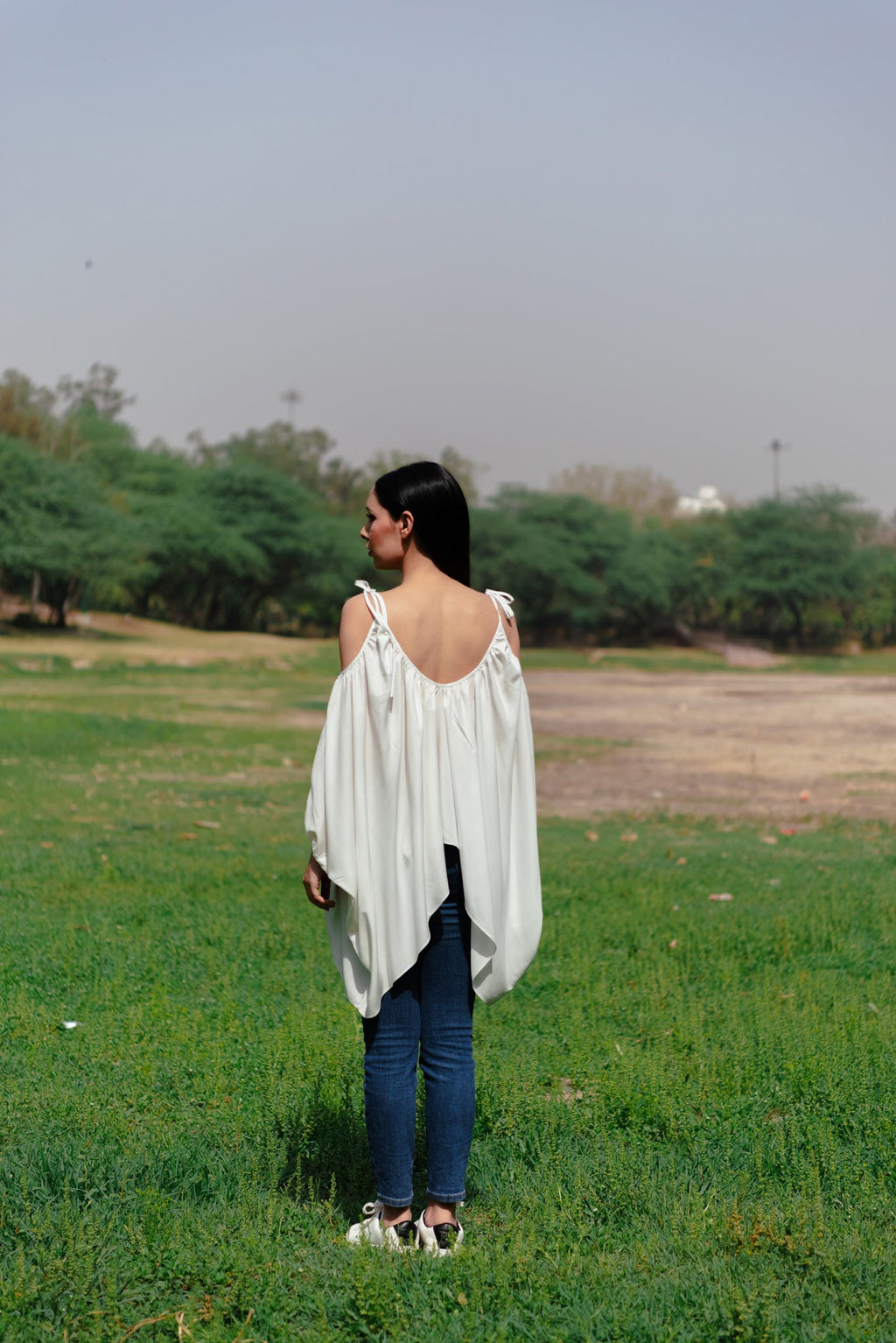 White Bird top for women back view - Label Kheerganga