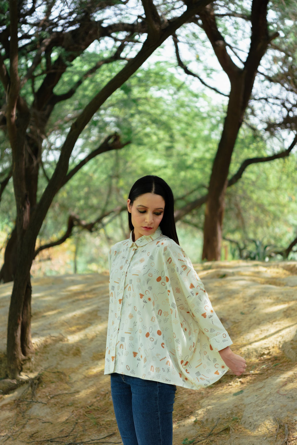 Luna off-white shirt for women back view - Label Kheerganga