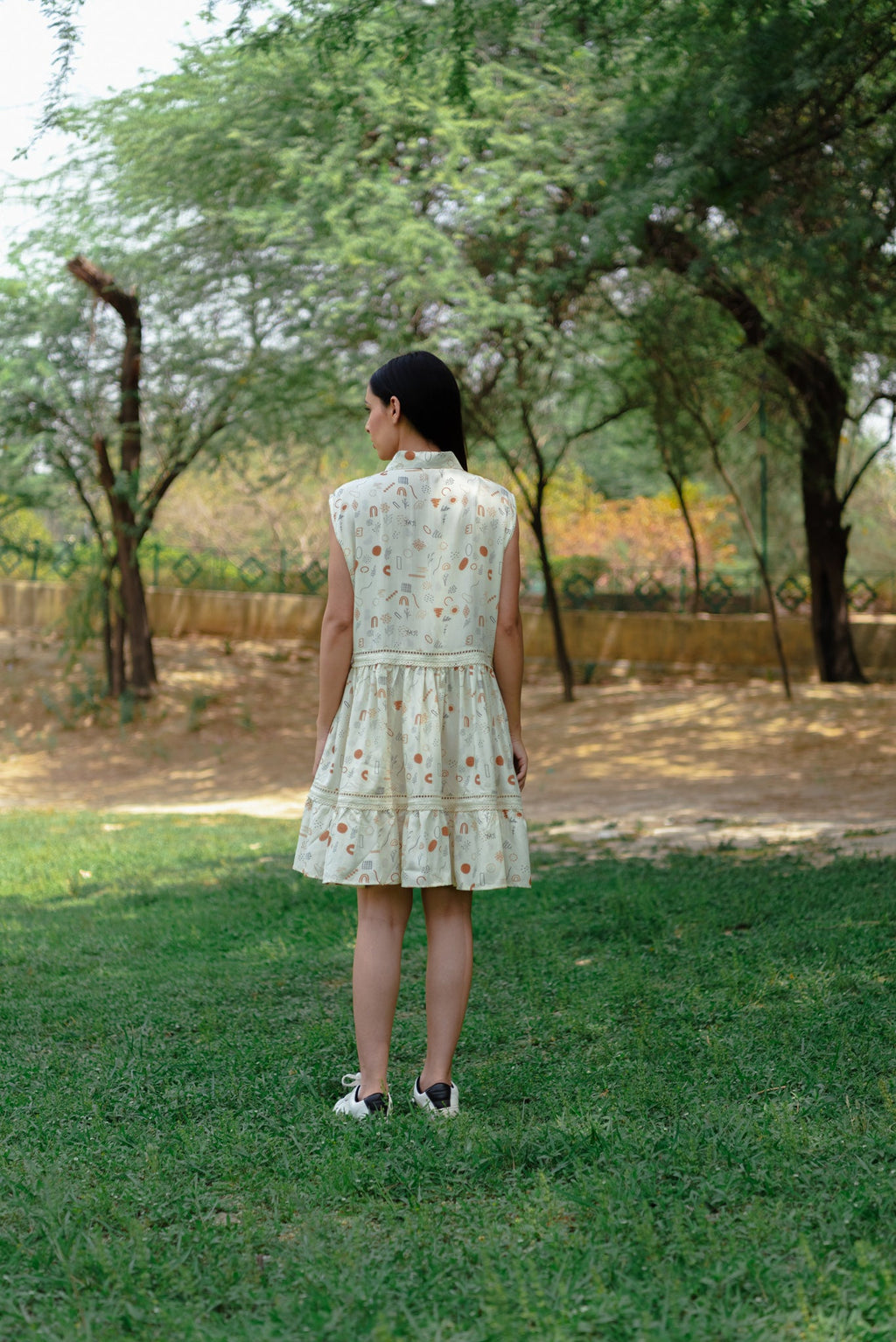 Luna white mini dress for women detail - Label Kheerganga