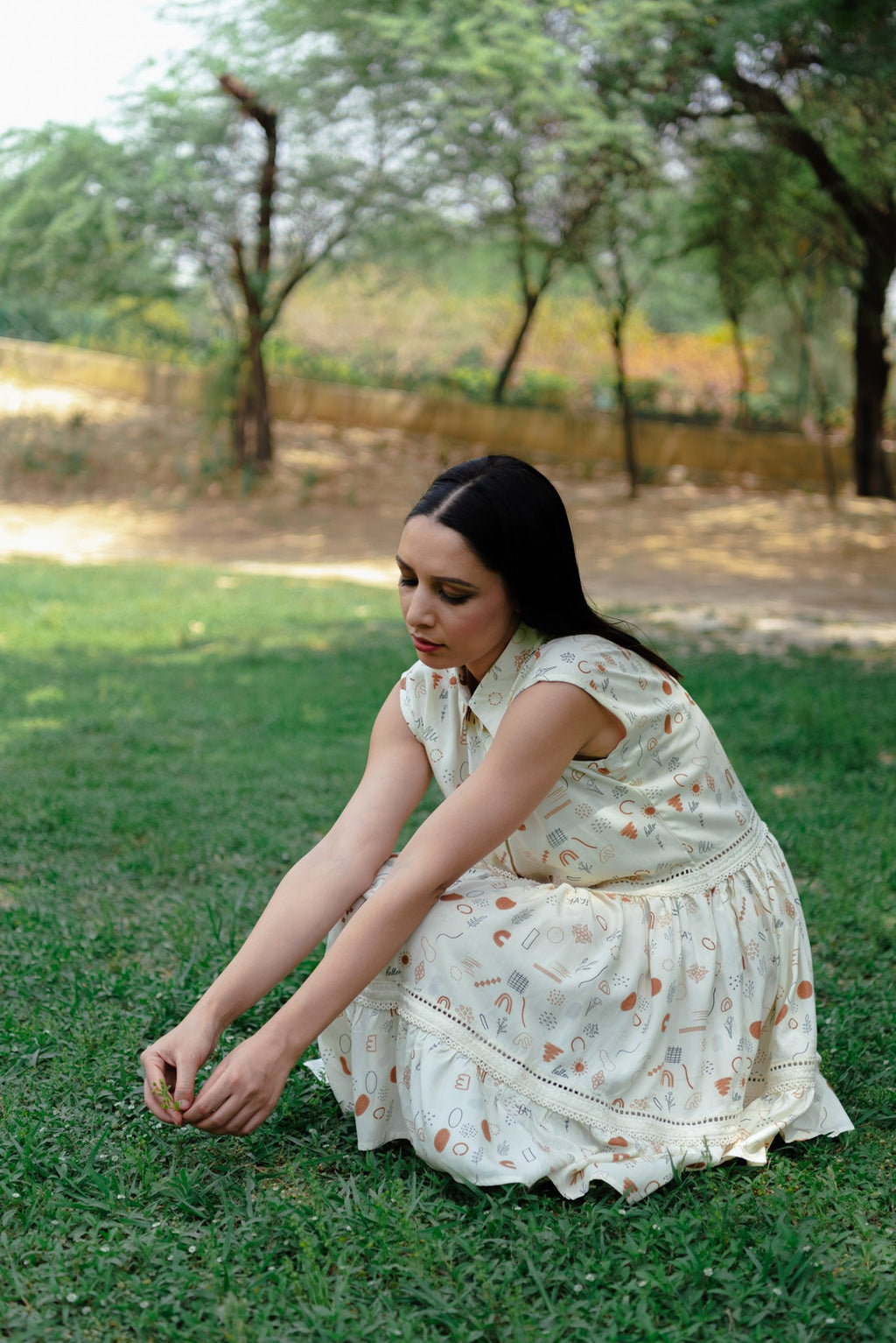 Luna white mini dress for women back view - Label Kheerganga