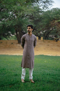 Ela deer print kurta for men - Label Kheerganga