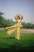 June white floral co-ord set for women - Label Kheerganga