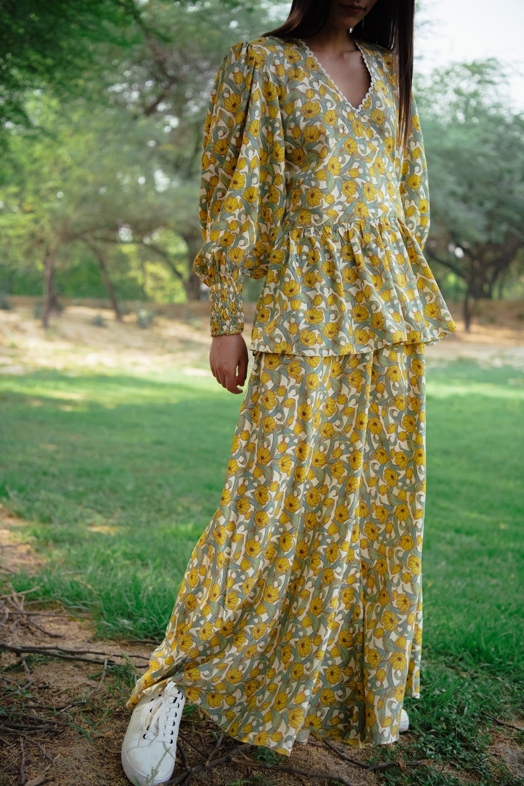 June white co-ord set for women detail - Label Kheerganga