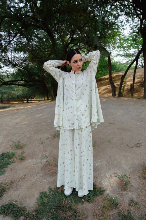 Ava off-white co-ord set for women - Label Kheerganga