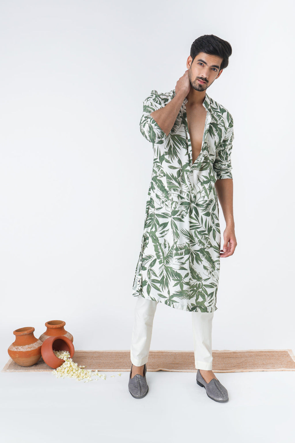 Sunderban kurta for men back view - Label Kheerganga