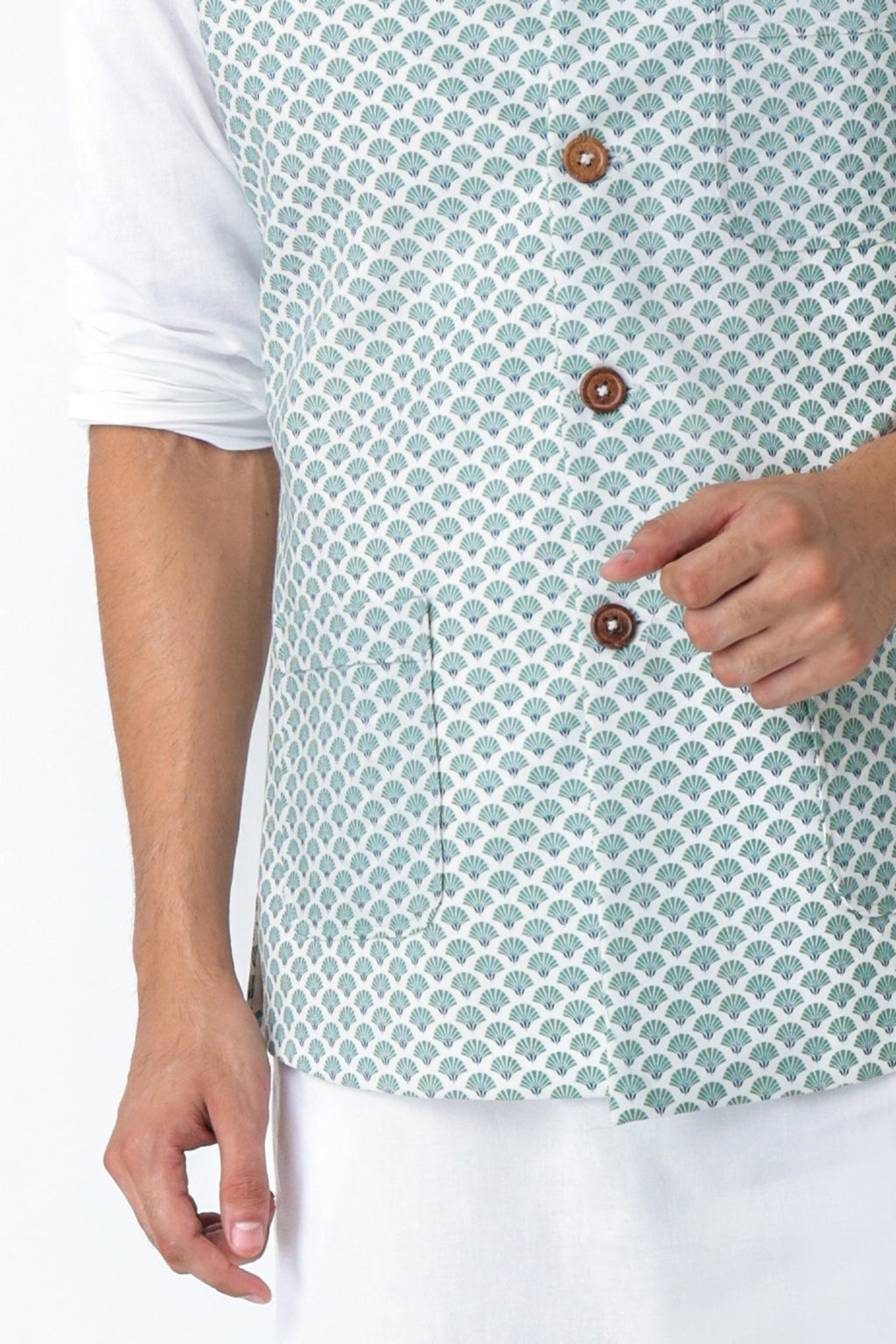 Pista Shankh Nehru jacket for men back view - Label Kheerganga