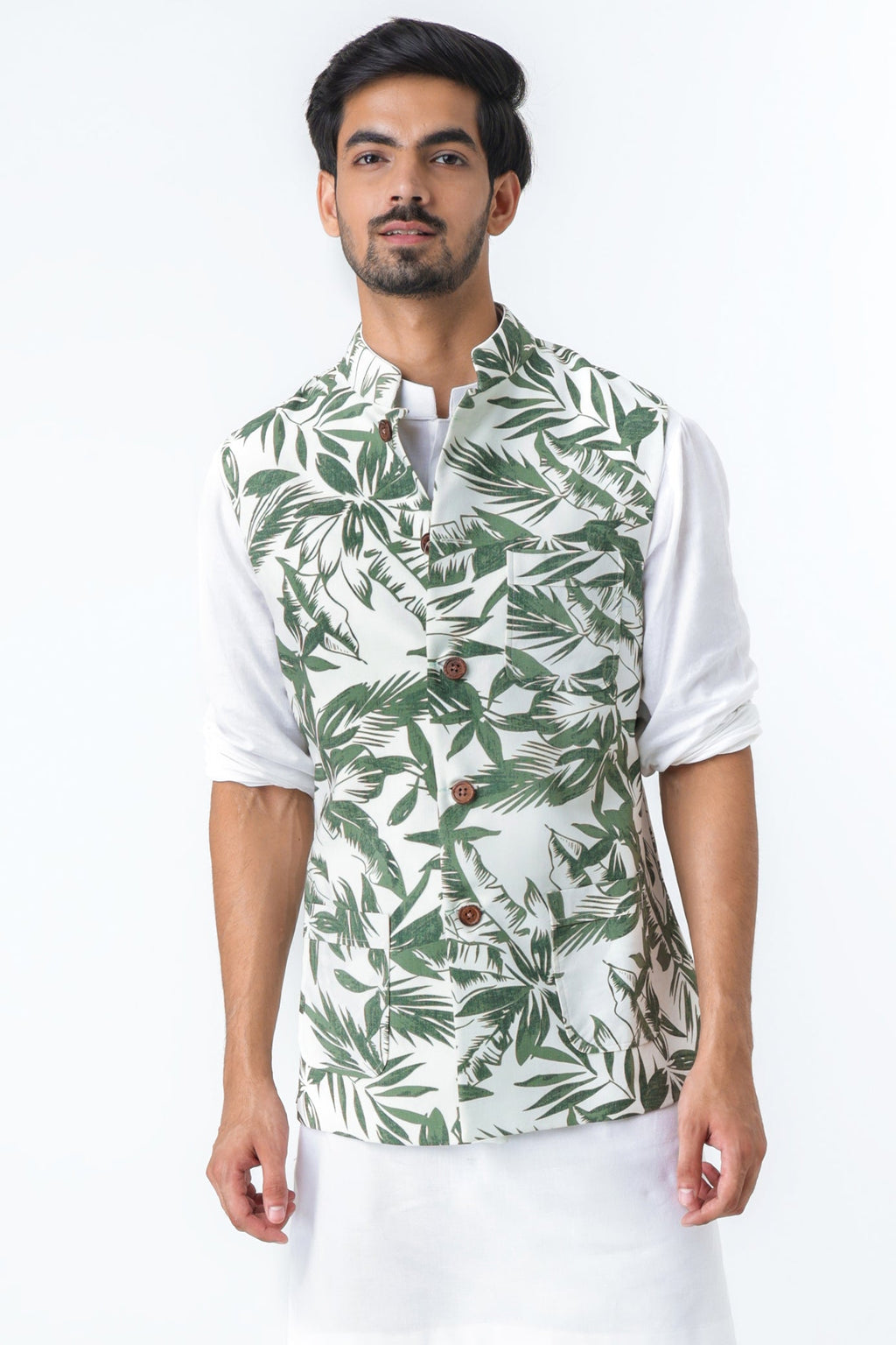 Sunderban Nehru jacket for men detail - Label Kheerganga
