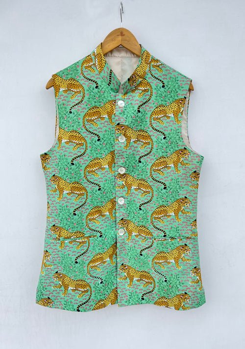 Baagh Nehru jacket for men back view - Label Kheerganga