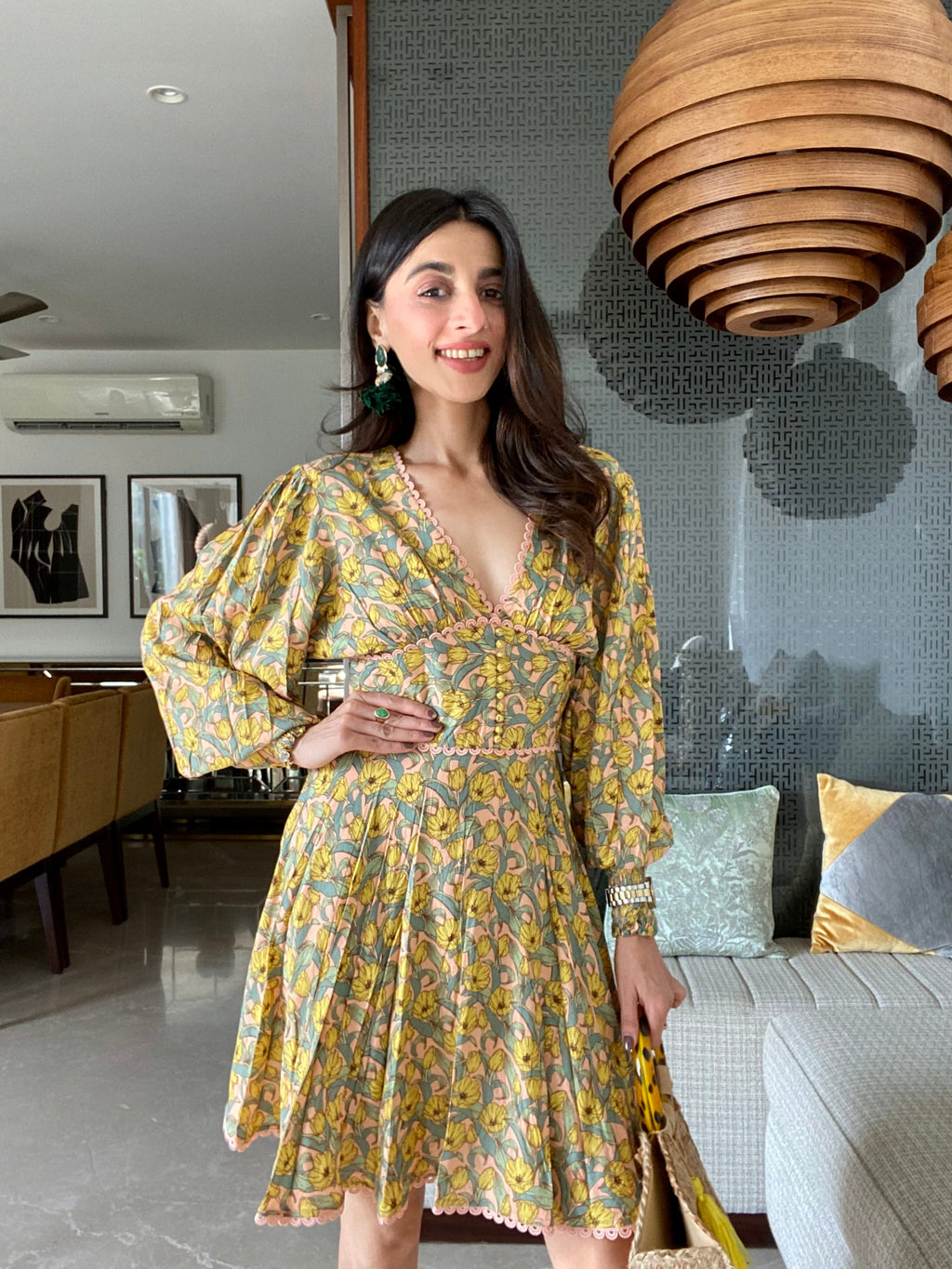 June (Peach) Mini Dress