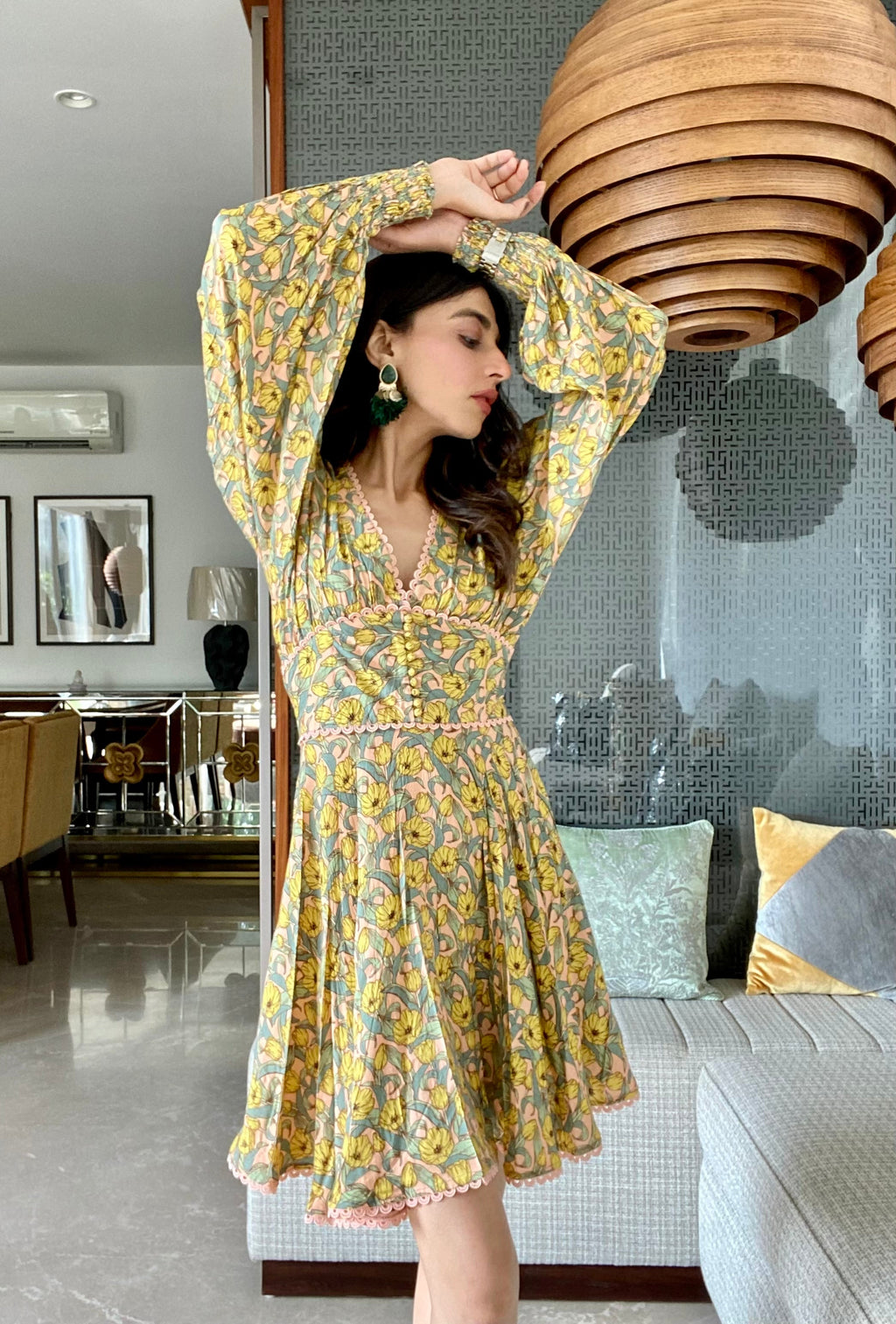 June (Peach) Mini Dress