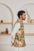 Rose Mughal Nehru jacket for men - Label Kheerganga